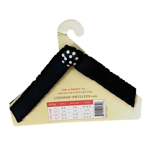 Lindsay Phillips SwitchFlops Strap Ursula L 9 10 11 Black With Polka Dot Accent - Picture 2 of 6